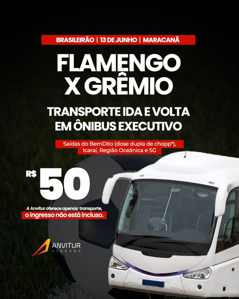 Transporte Flamengo x Grêmio 13/06