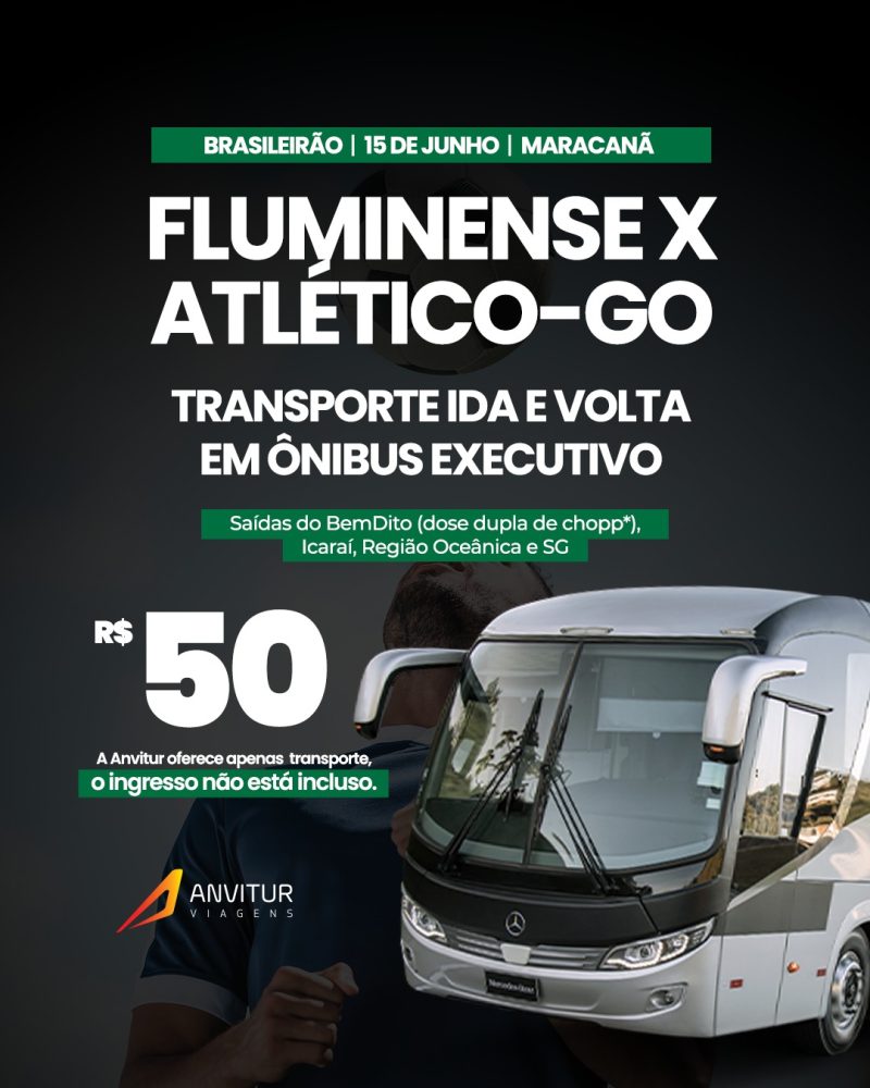 Transporte Fluminense x Atlético Goianiense 15/06 - Niterói Anvitur