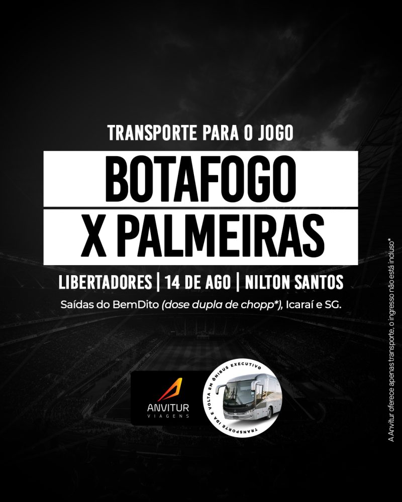 Transporte Botafogo x Palmeiras 14/08 - Embarque Niterói (Icaraí)