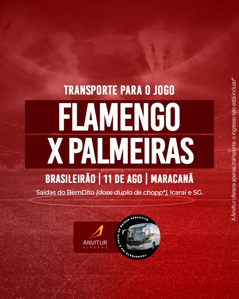 Transporte Flamengo x Palmeiras 11/08 - Embarque Niterói (Icaraí)