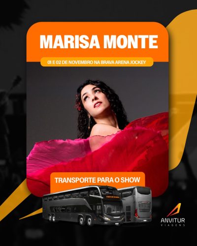 Transporte seguro e confortável para o show da Marisa Monte em Niterói! Faça sua reserva com a Anvitur Viagens !