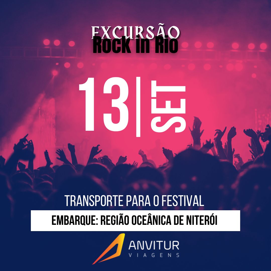 TRANSPORTE ROCK IN RIO EMBARQUE REGIÃO OCEÂNICA NITERÓI 13/09