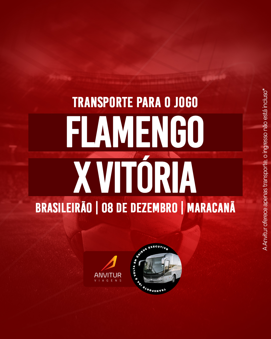 Transporte Flamengo x Vitória 08/12 - Embarque Niterói (Icaraí)