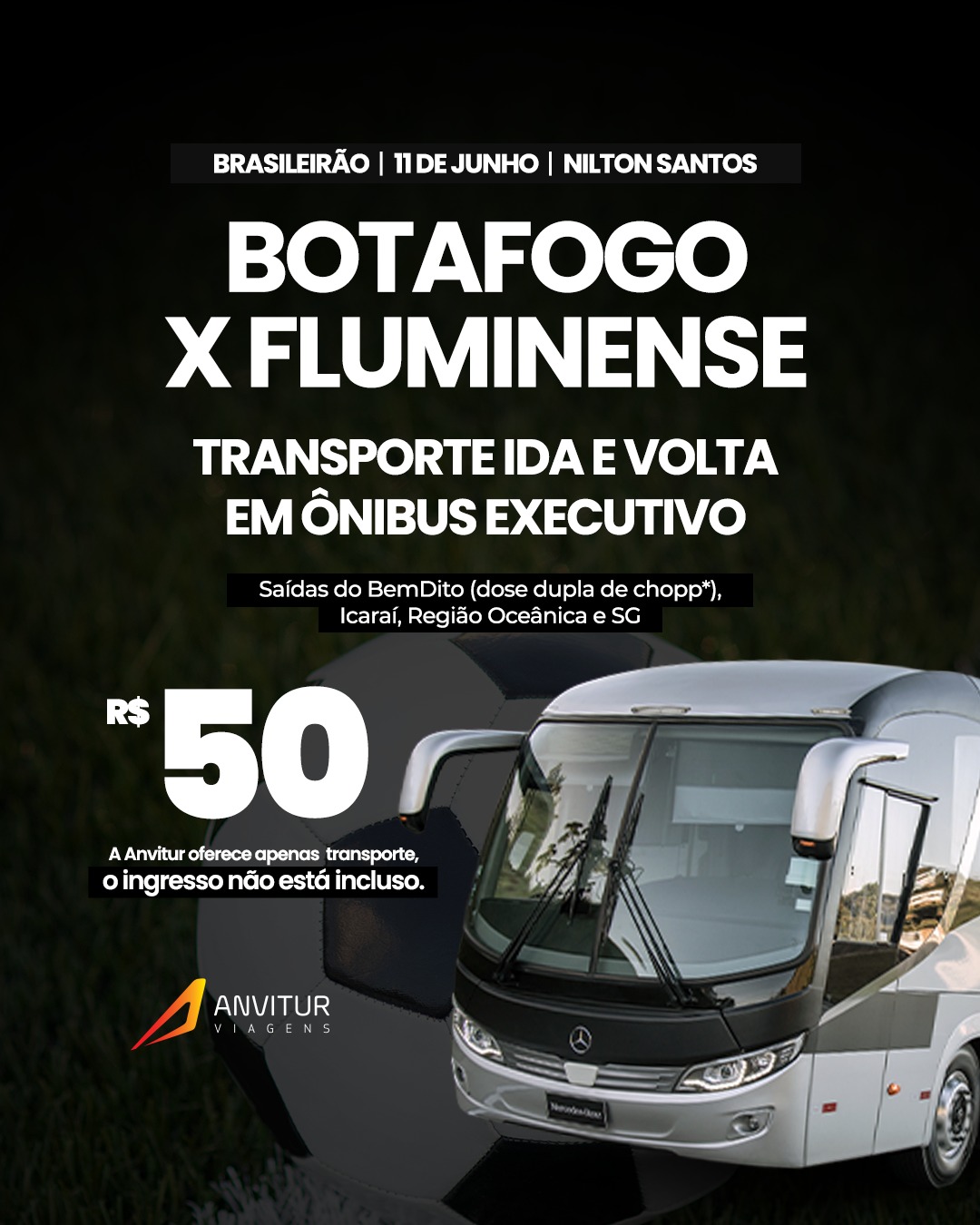 Transporte Botafogo x Fluminense 11/06 - Embarque Niterói (BemDito)