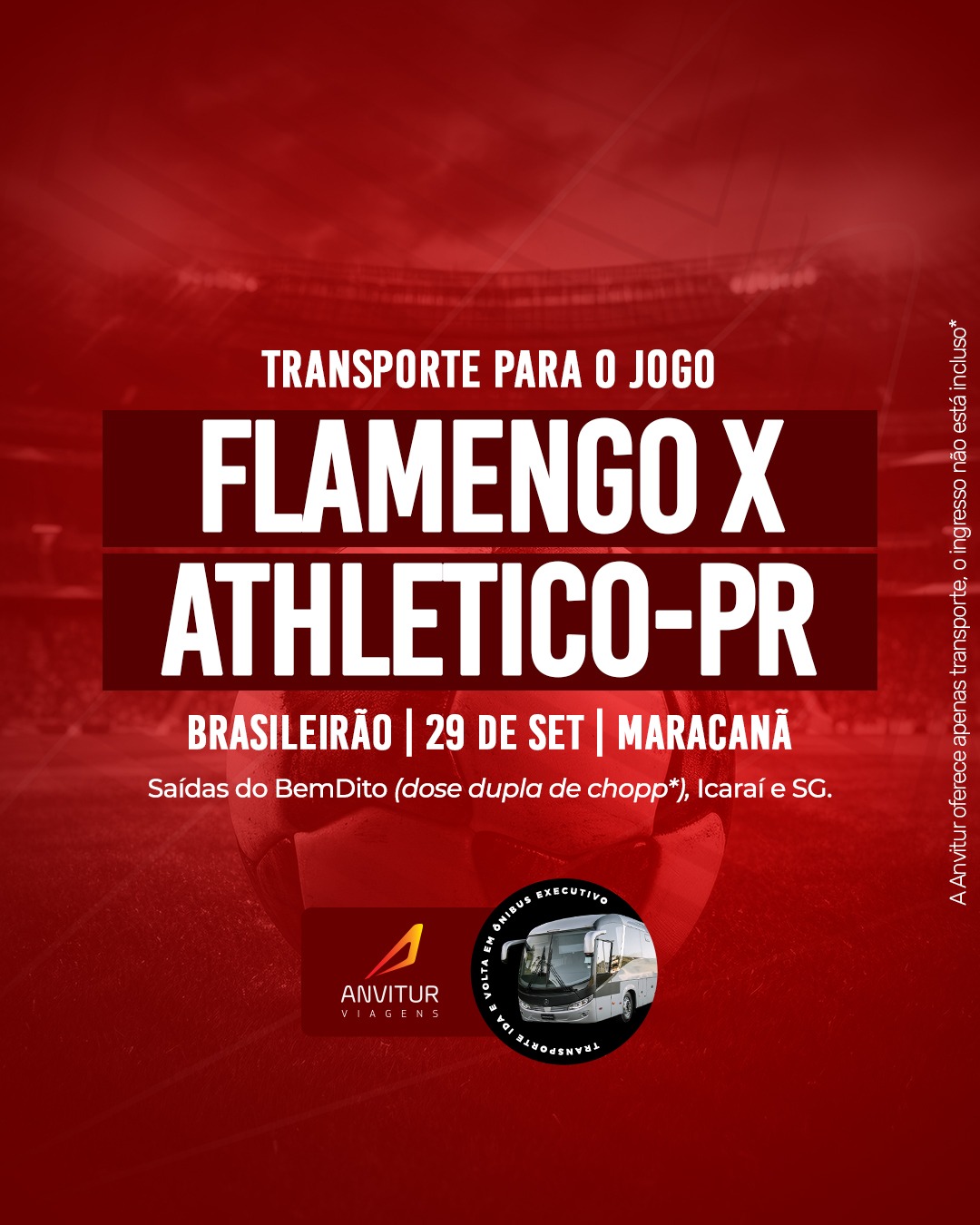 Transporte Flamengo x Athletico-PR 29/09 - Embarque Niterói (BemDito)