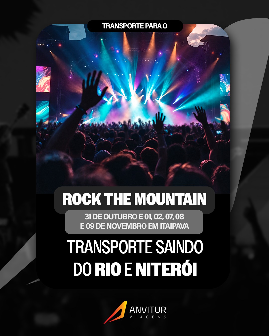 Transporte Rock The Mountain 09/11 - Embarque Botafogo
