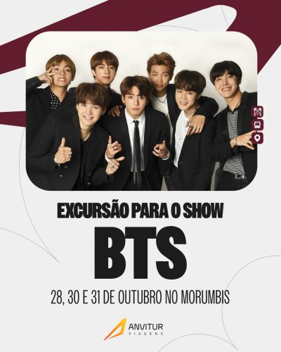 🚍 EXCURSÃO ANVITUR – BTS NO MORUMBIS (28/10) | SAÍDA DE NITERÓI
